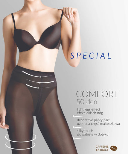 Gabriella Special Tights Comfort 50 Den Black - Pleasurements