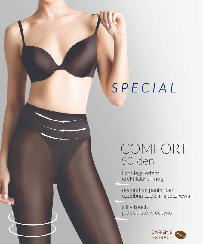 Gabriella Special Tights Comfort 50 Den Black - Pleasurements