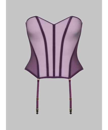 Maison Close L'Amoureuse Corset with Suspenders Purple Orchid - Pleasurements