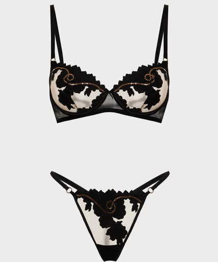 Shikkosa Misthys Underwire bra in Black & Gold - Pleasurements