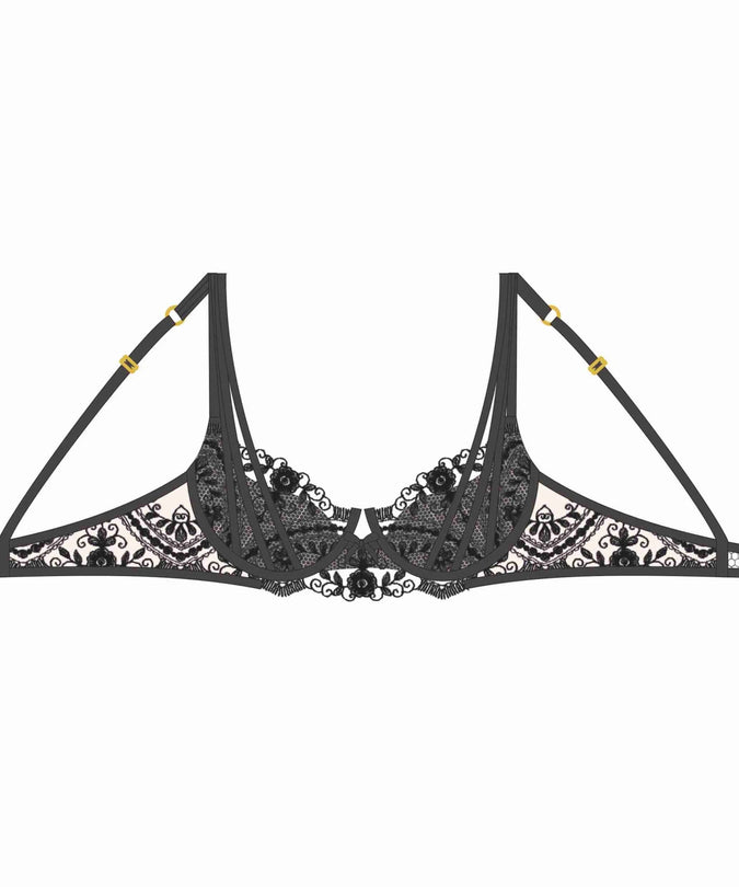 Shikkosa Tattoo Push Up Bra in Black - Pleasurements