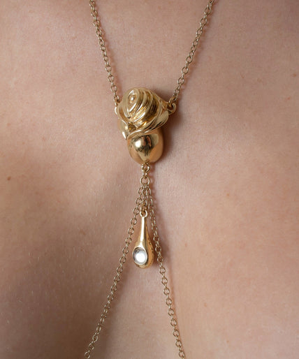 Sylvie Monthulé Breast Necklace Love Rose Design Gold - Pleasurements