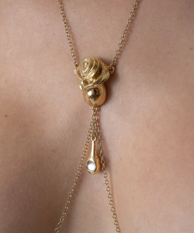 Sylvie Monthulé Breast Necklace Love Rose Design Gold - Pleasurements