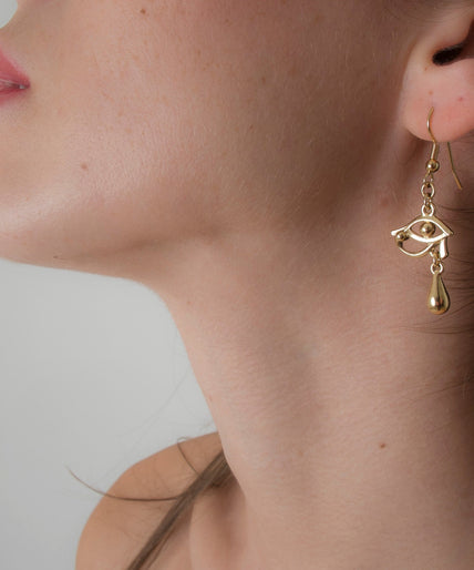 Sylvie Monthulé Eye of Horus Design Earrings Gold - Pleasurements
