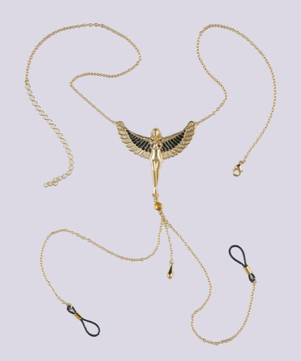 Sylvie Monthulé Breasts Necklace The Breath of Isis Design Gold - Pleasurements